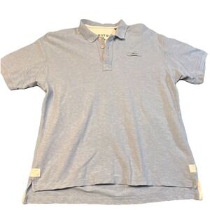 Orvis Mens Blue Cotton Short Sleeve Polo Shirt Style 2HCJ Size Large